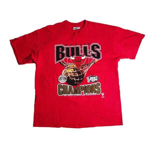 Vintage Chicago Bulls 1997 Back to Back NBA Champions Shirt Lee Size XL